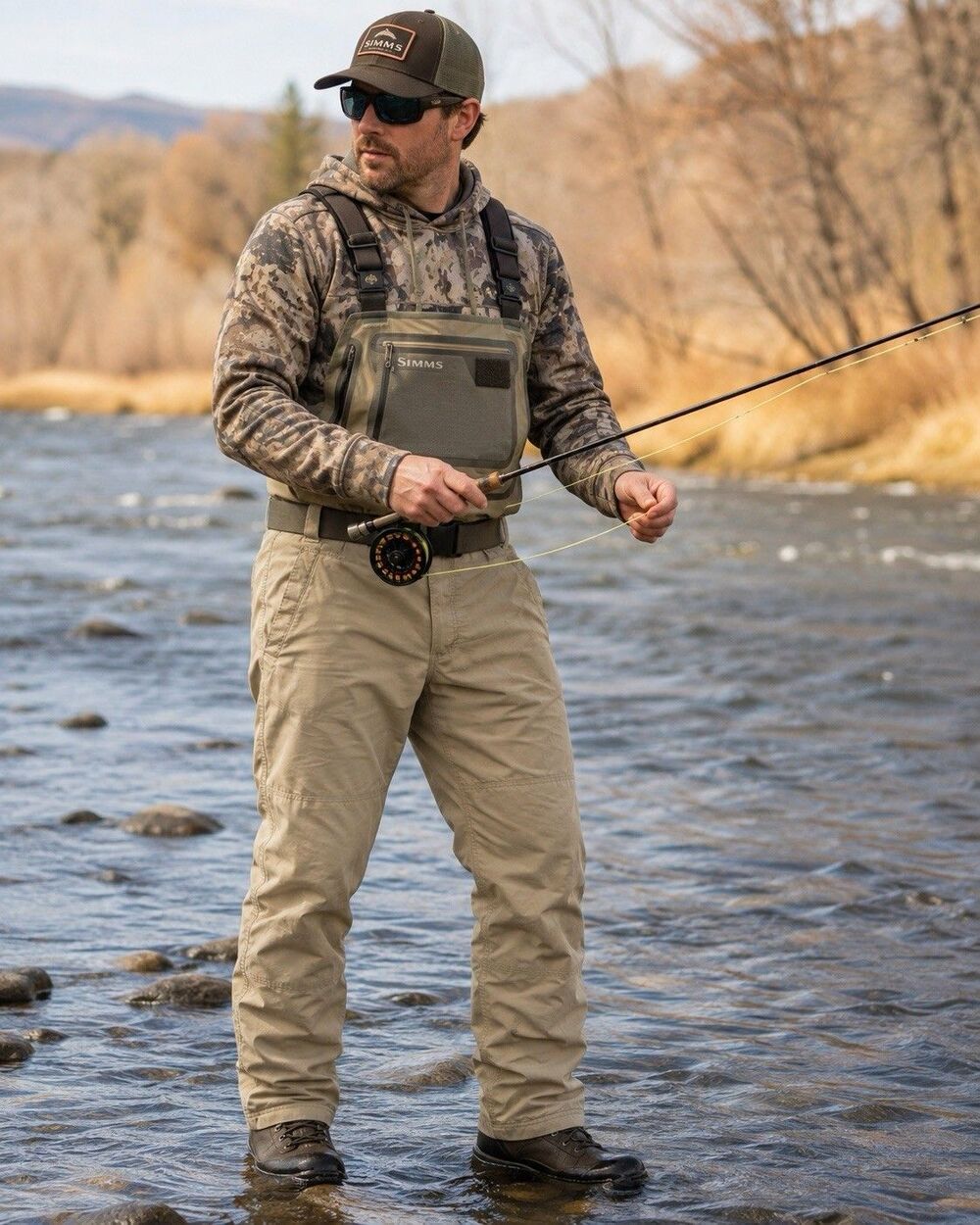 Simms ColdWeather Sz Small FleeceLined Tumbleweed Tan FlyFishing Duck Hunting